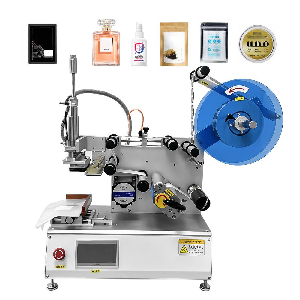 Semi-automatic flat label applicator machine