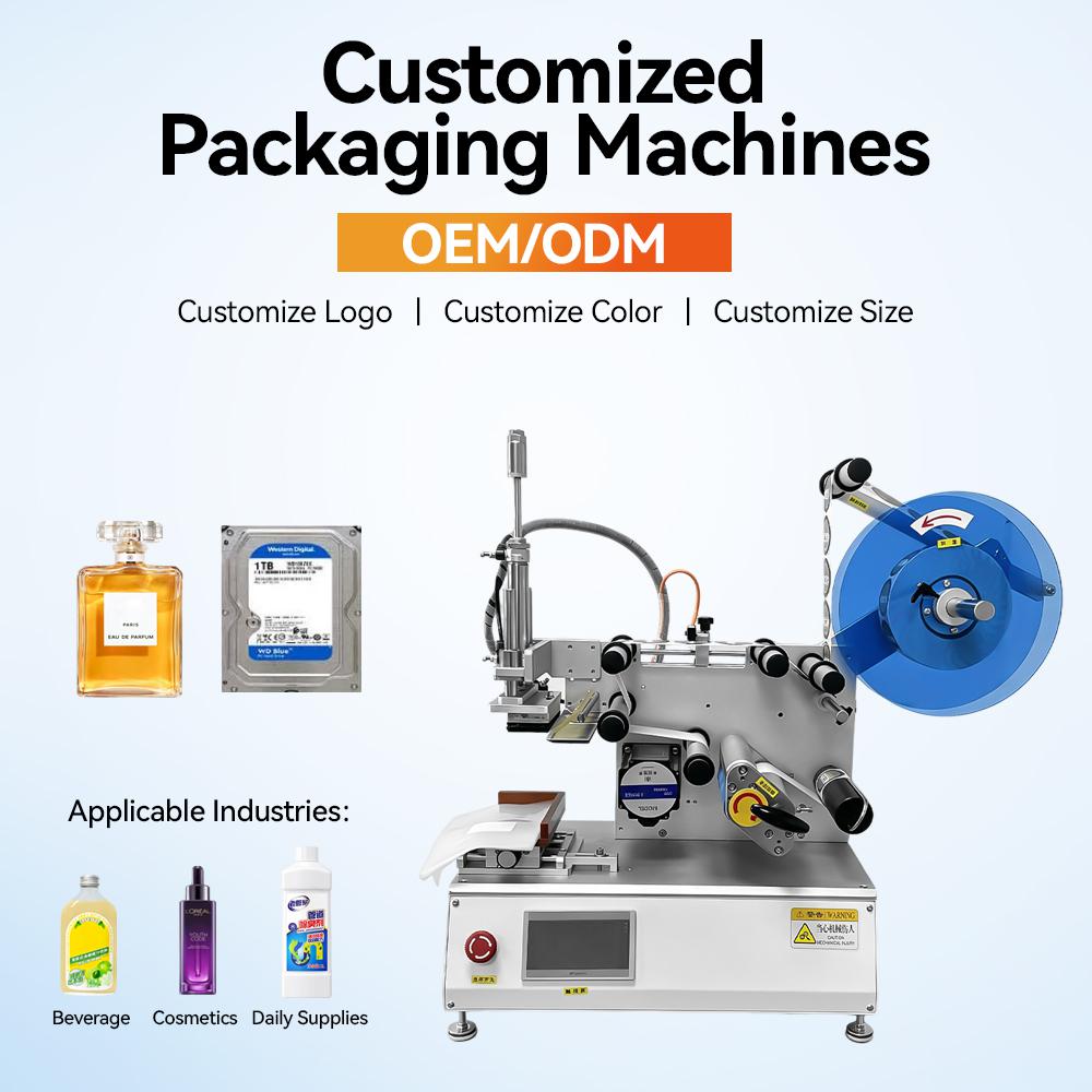 Semi-automatic flat label applicator machine